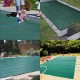 Buy Safety Pool Cover, Size 3.5 x 6 m Rectangular Pool Cover, Pool Size 3.2 x 5.7 m Green PVC Pool Cover, Easy to Install and Prevent Debris