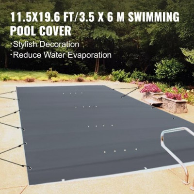 Cubierta de Seguridad para Piscina de 3,5 x 6 m Rectangular de PVC Carbón