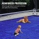 Buy Safety Pool Cover, Size 4 x 7 m Rectangular Pool Cover, Pool Size 3.7 x 6.7 m Blue PVC Pool Cover, Easy to Install and Prevent Debris