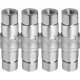 Comprar Acoplamiento Hidráulico de Conexión Rápida 4 Kits Acoplamiento Hidráulico de Conexión Rápida Cuerpo 12,7 mm Rosca 1/2" NPT Acero Cara Plana Gran Caudal 45,5 L/min Conector para Línea