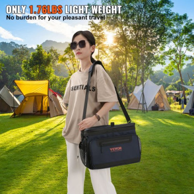 VEVOR Bolsa Térmica 24 Latas Nevera Portátil Impermeable 31x23x24,5 cm Bolsa Nevera Oxford 600D PEVA con Cremallera Correa de Hombro Bolsa Nevera Lateral Blanda para Pícnic, Camping, Viajes, Playa