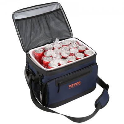 VEVOR Bolsa Térmica 24 Latas Nevera Portátil Impermeable 31x23x24,5 cm Bolsa Nevera Oxford 600D PEVA con Cremallera Correa de Hombro Bolsa Nevera Lateral Blanda para Pícnic, Camping, Viajes, Playa