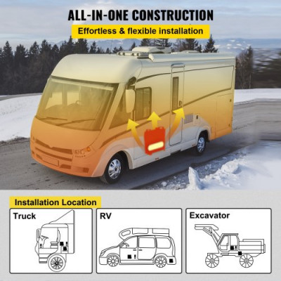 VEVOR 12V 5KW Calentador Coche de Aire Diesel para Camiones Rv (Con Pantalla Lcd y Mando a Distancia)