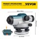 Buy Automatic Optical Level 26X Waterproof Optical Level 40mm Aperture IP54 Rating Professional Optical Level Measuring Range 120m with Magnetic Damping Compensator for Construction