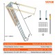 Comprar Escalera Telescópica Plegable de Aluminio para Ático 570 x 1600 mm Capacidad de Carga de 158,8 kg Extensión Multiusos Ligera y Portátil Altura de Instalación 9,5'-12' para Ático, Oficina, Hogar