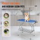 Buy Foldable Pet Grooming Table 914.4x609.6mm Dog Grooming Table Load 149.7kg Stainless Steel Dog Grooming Table with 2 Clips 2 Ropes Storage Basket