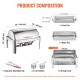 Buy 8.5L Food Warmer Buffet Fuel Warmer Flip Top Stainless Steel Food Warmer with 1 Tongs Keeps Warm for Self-Service Buffet Hotel Catering