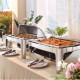 Buy 8.5L Food Warmer Buffet Fuel Warmer Flip Top Stainless Steel Food Warmer with 1 Tongs Keeps Warm for Self-Service Buffet Hotel Catering