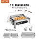 Buy 4.25L Rectangular Chafing Dish Set Each, 201 Stainless Steel Buffet Warmer, Fuel Food Warmer for Buffet Hotel Catering Restaurant