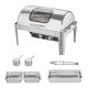 Buy 4.25L Rectangular Chafing Dish Set Each, 201 Stainless Steel Buffet Warmer, Fuel Food Warmer for Buffet Hotel Catering Restaurant