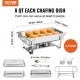 Comprar Juego de platos de cocina de 8 cuartos de galón, 4 unidades de acero inoxidable con 4 sartenes de tamaño completo servidor rectangular con tapa