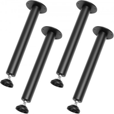 VEVOR Patas de Mesa 4 Piezas Patas de Escritorio Ajustables 40,6cm Capacidad de Carga 544kg de Acero Sólido Instalación Rápida Patas Resistentes de Muebles para Bricolaje Hogar Oficina Comedor, Negro