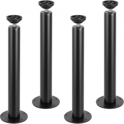 VEVOR Patas de Mesa 4 Piezas Patas de Escritorio Ajustables 40,6cm Capacidad de Carga 544kg de Acero Sólido Instalación Rápida Patas Resistentes de Muebles para Bricolaje Hogar Oficina Comedor, Negro