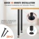 Buy Table Legs 4 Pack Adjustable Desk Legs 711mm Load Capacity 544kg Solid Steel Quick Installation Heavy Duty Furniture Legs for DIY Home Office Dining Room, Black