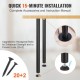 Buy Table Legs 4 Pack Adjustable Desk Legs 762mm Load Capacity 544kg Solid Steel Quick Installation Heavy Duty Furniture Legs for DIY Home Office Dining Room, Black