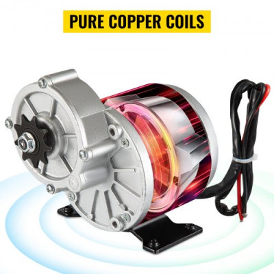 Motor Eléctrico Cepillado 24V 350W Reducción de Engranaje DC Go Karts E-Bike