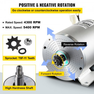 Motor sin Escobillas Motor Eléctrico para Go Kart 48V 2000W Motor con Controlador Perfecto para Scooter Eléctrico, Bicicleta Eléctrica, Bicicleta Eléctrica y Scooter Electrónico Etc.