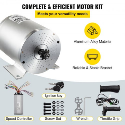 Motor sin Escobillas Motor Eléctrico para Go Kart 48V 2000W Motor con Controlador Perfecto para Scooter Eléctrico, Bicicleta Eléctrica, Bicicleta Eléctrica y Scooter Electrónico Etc.