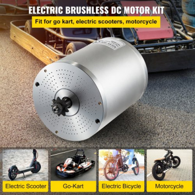 Motor sin Escobillas Motor Eléctrico para Go Kart 72V 3000W con Controlador de Velocidad perfecto para Scooter Eléctrico, Bicicleta Eléctrica, Bicicleta Eléctrica y Scooter Electrónico Etc.