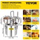 Buy Distill Alcohol Water Distiller 13.2 Gallon (50 L) Still for Home Distillation 2 Barrels Stainless Steel Coil for