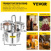 Destilar Alcohol Destilador de Agua 12,3 L Máquina para el Agua Destilada Casera Destilación Filtro Purificador Acero Inoxidable