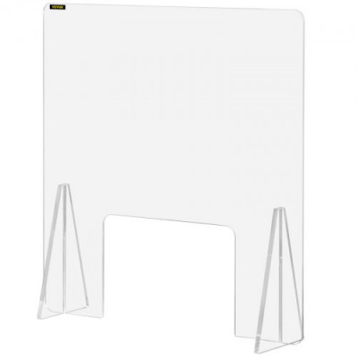 Protector de Pantalla Acrílica para Mostrador 60 x 60 cm Protector contra Estornudos Ventana de Transacción de 20 x 30.6 cm, 2.2 kg Protector de Pantalla Acrílica para Clínicas, Hoteles, Bancos