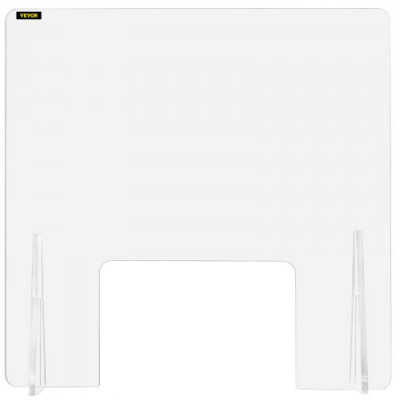 Protector de Pantalla Acrílica para Mostrador 60 x 60 cm Protector contra Estornudos Ventana de Transacción de 20 x 30.6 cm, 2.2 kg Protector de Pantalla Acrílica para Clínicas, Hoteles, Bancos