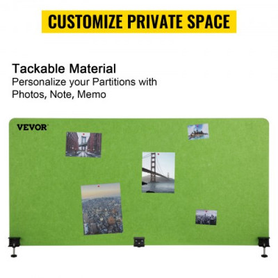 Panel de Privacidad de Oficina Verde 152x61cm 3 Paneles Divisor de Escritorio Espesor de Panel 20 mm Espesor de Escritorio Adecuado 10-35 mm Panel de Privacidad de Escritorio para Oficinas Aulas