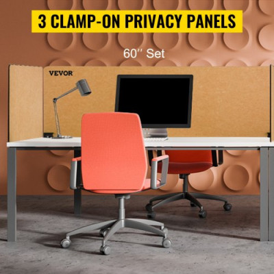 Panel de Privacidad de Oficina Amarillo 152x61 cm 3 Paneles Divisor de Escritorio Espesor de Panel 20mm Espesor de Escritorio Adecuado 10-35mm Panel de Privacidad de Escritorio para Oficina Aula