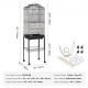 Buy Bird Flight Cage 46 x 36 x 152.4 cm Metal Bird Cage with Side Handle Portable Safe Door Removable Tray Perches Feeders for Small Birds Cockatiels Parrots