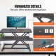 Buy Standing Desk Converter 80x40cm Height Adjustable Lift Table 14-51cm with 79.5x30cm Keyboard Tray 20kg Capacity Laptop Stand Sit Stand for PC Monitor