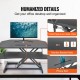 Buy Standing Desk Converter 91.5x60cm Adjustable Height Lift Table 14-51cm with 91.5x30cm Keyboard Tray 20kg Capacity Laptop Stand Sit Stand for PC Monitor