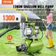 Buy Booster Jet Pump 1300W Portable Garden Pump 4200L/h Shallow Well Pump Stainless Steel 230V Lift Height 50m Pressure 5bar for Irrigation Water Transfer Lawn