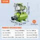 Buy Booster Jet Pump 1300W Portable Garden Pump 4200L/h Shallow Well Pump Stainless Steel 230V Lift Height 50m Pressure 5bar for Irrigation Water Transfer Lawn