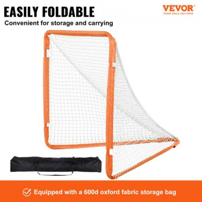 VEVOR Portería de Lacrosse Portátil Jaula de Lacrosse de 1,3x1,2x1,2m con Red y Bolsa de Transporte Equipo de Entrenamiento de Fácil Configuración en Patio Trasero Jardín Parque al Aire Libre