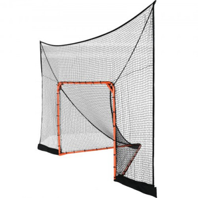 VEVOR Portería de Lacrosse con Cubierta Extendida Jaula de Lacrosse 3,6x2,8 m con Red y Bolsa de Transporte Equipo de Entrenamiento de Fácil Instalación en Patio Trasero, Jardín, Parque al Aire Libre