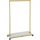 Comprar Rack para roupas 100 x 36 x 150 cm Rack independente para casacos de burro em metal e material de madeira MDF, capacidade de 150 lbs Rack para roupas resistentes com rodas para uso doméstico ou comercial