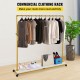 Comprar Rack para roupas 150 x 36 x 160 cm Rack independente para casacos de burro em metal e material de madeira MDF, capacidade de 150 lbs Rack para roupas resistentes com rodas para uso doméstico ou comercial