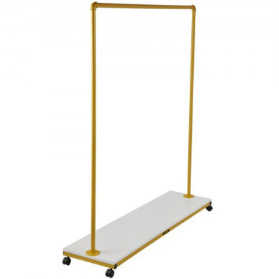 Perchero de Ropa 120 x 36 x 160 cm Perchero de Burro Independiente Material de Metal y Madera MDF, Capacidad de 150 lbs Perchero de Ropa Resistente con Ruedas para Uso Doméstico o Comercial