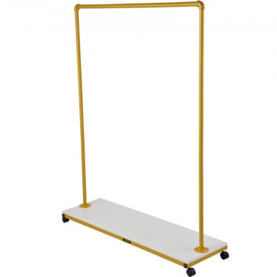 Perchero de Ropa 120 x 36 x 160 cm Perchero de Burro Independiente Material de Metal y Madera MDF, Capacidad de 150 lbs Perchero de Ropa Resistente con Ruedas para Uso Doméstico o Comercial