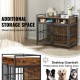 Buy Furniture Style Dog Crate with Storage, 41", Large Breed Dog Furniture with Double Doors, Indoor Wooden Dog Crate, Holds up to 70 lbs, Rustic Brown