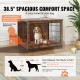 Buy Dog Cage 98x65x68cm Modern Wooden Dog Cage Furniture Multipurpose Indoor Side Table with Double Door and Tray Easy Assembly for Dogs up to 70kg, Rustic Brown