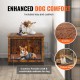 Buy Dog Cage 82.6x55.6x64cm Modern Wooden Dog Cage Furniture Multipurpose Indoor Side Table with Double Door and Tray Easy Assembly for Dogs up to 20kg, Rustic Brown