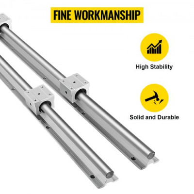 Carril De Guía Lineal 2uds. 1500mm Sbr16 4 X Sbr16uu Bloque para Máquinas Cnc