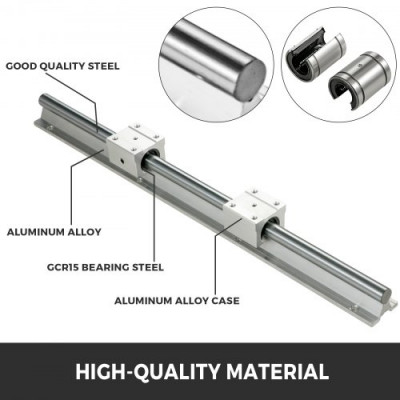 Guia Lineal 2 X 500mm SBR16 4PCS SBR16UU Bloque para máquinas de Cnc Adecuado para enrutadores de bricolaje molinos y tornos ampliamente