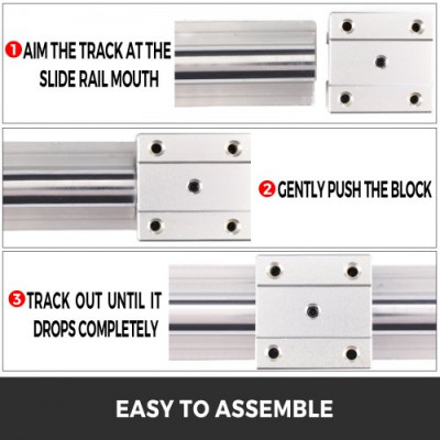 Guia Lineal 2 X 500mm SBR16 4PCS SBR16UU Bloque para máquinas de Cnc Adecuado para enrutadores de bricolaje molinos y tornos ampliamente