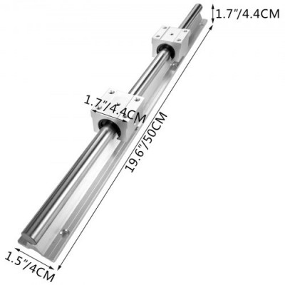 Guia Lineal 2 X 500mm SBR16 4PCS SBR16UU Bloque para máquinas de Cnc Adecuado para enrutadores de bricolaje molinos y tornos ampliamente