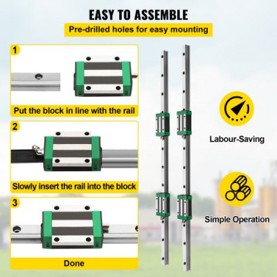 Carril Guía Lineal HGR20-1000mm Recorrido Carril de Deslizamiento Lineal HGR20-1000mm para Kit CNC Adecuado para Equipos Automáticos Equipos de Medición de Precisión