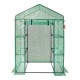 Buy Garden Greenhouse 141x74.5x205 cm Heavy Duty PE Tarpaulin Plant Tent with 4 Shelves, Door and Windows Steel Frame Easy Assembly Ideal for Planting Flowers Storage