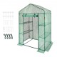 Buy Garden Greenhouse 141x74.5x205 cm Heavy Duty PE Tarpaulin Plant Tent with 4 Shelves, Door and Windows Steel Frame Easy Assembly Ideal for Planting Flowers Storage